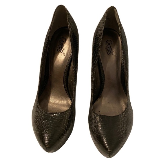 Carlos Santana Faux Snakeskin Platform Pumps Size 10 - Picture 1 of 11